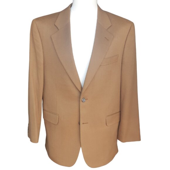 Jack Victor 100% Cashmere Fabric by Loro Piana 2 Button Blazer Camel SZ 40R - Picture 1 of 16